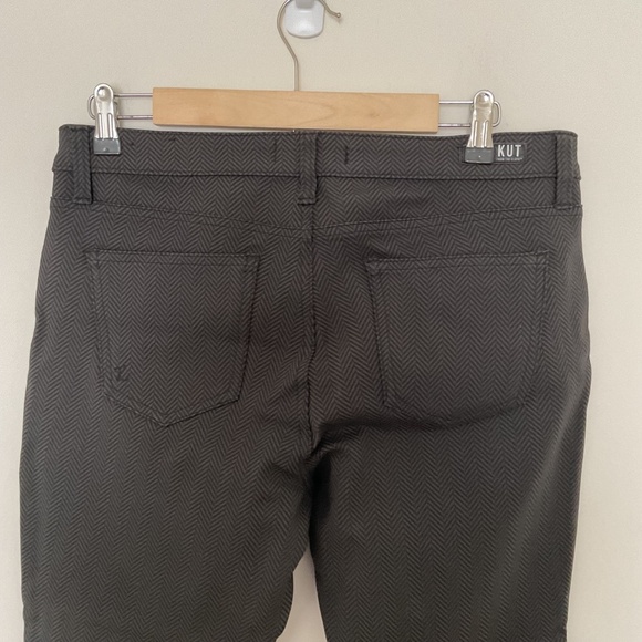 Kut from the Kloth Womens 10 Diana Skinny Pants Grey Black Herringbone Stretch - Picture 6 of 13